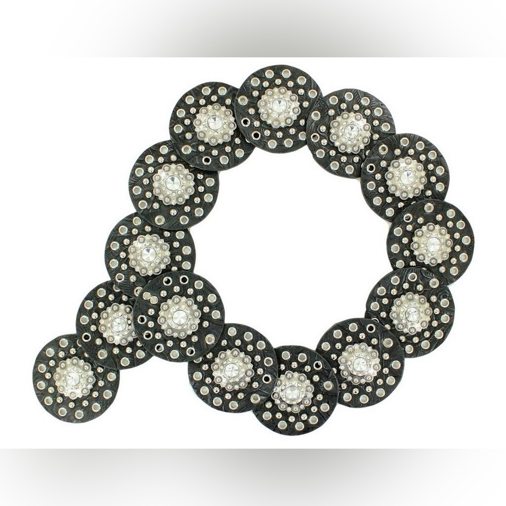 Nocona Crystal Concho Belt Women’s Western Rhinestone Belt - Picture 2 of 8